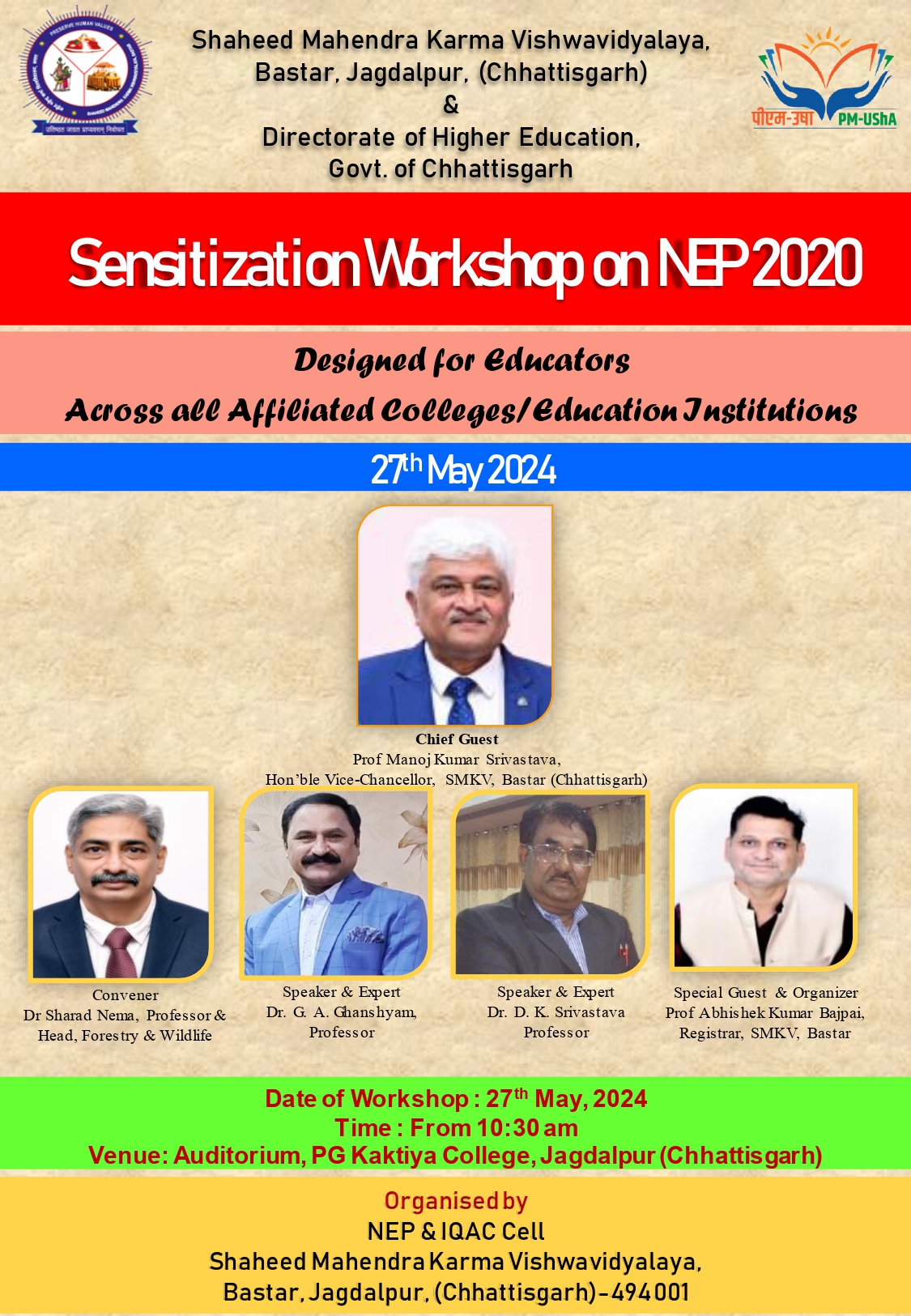 Sensitization Workshop on NEP 2020 Dated 27-05-2024